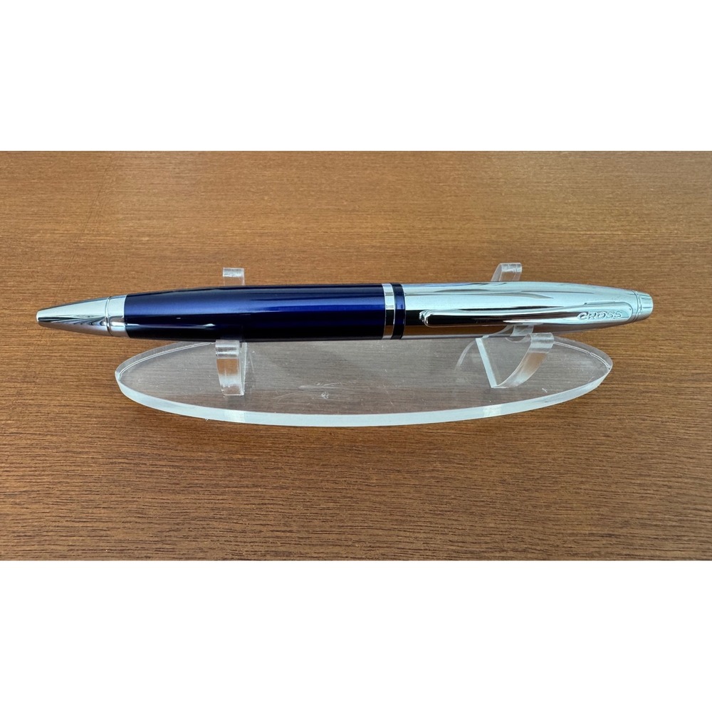 Cross Calais Chrome Ball Pen Blue with Chrome Trim Twist Retract